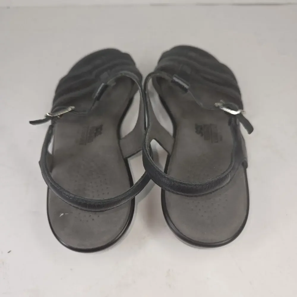 SAS Sandals Womens 6 Black Strappy Lagenlook Cottagecore Comfort Made In USA